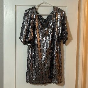 Free People Silver Sequin Dress